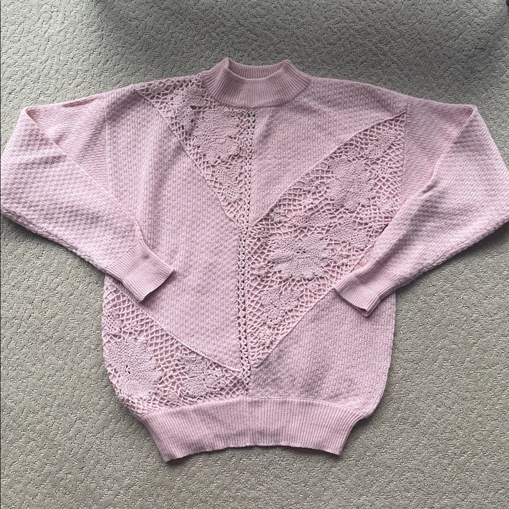 Jaclyn Smith Pink Sweater with beaded detail vintage